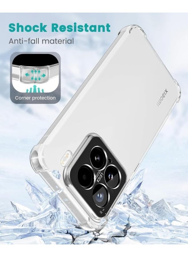 جراب متوافق مع هاتف Xiaomi 15T Pro 5G، غطاء خلفي شفاف من مادة TPU المرنة والناعمة مع زوايا معززة. - Image 5